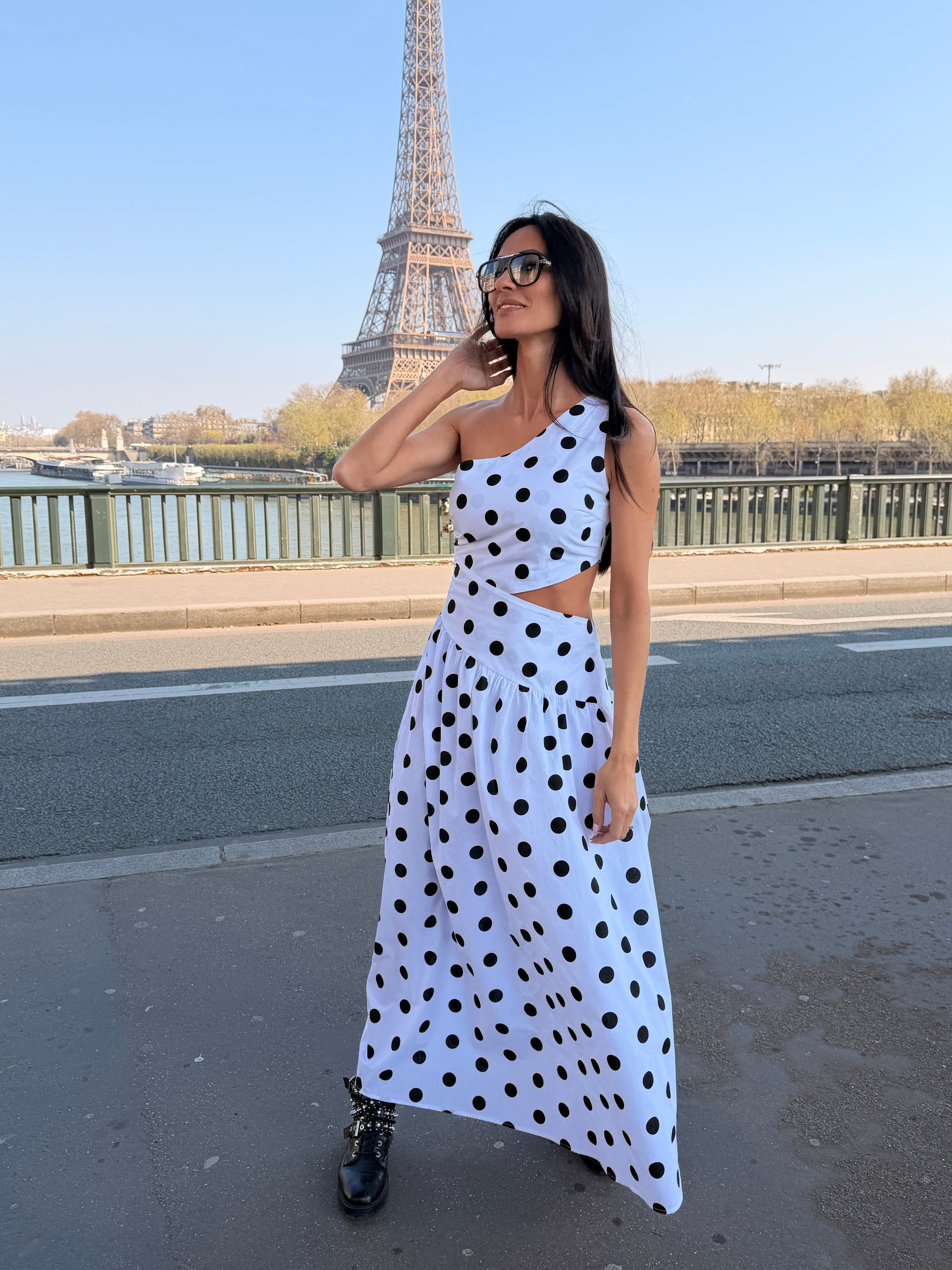 Robe Gaia - Blanc/Noir