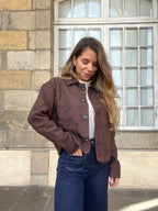 Veste Effet Suédine Thelma Chocolat