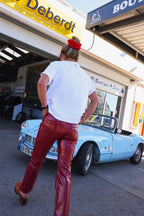 Pantalon BRUNE vinyle rouge