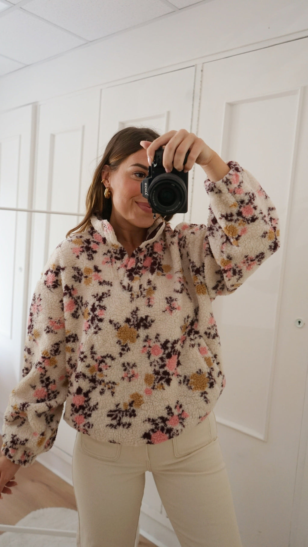 Jersey de borreguito floral Gina