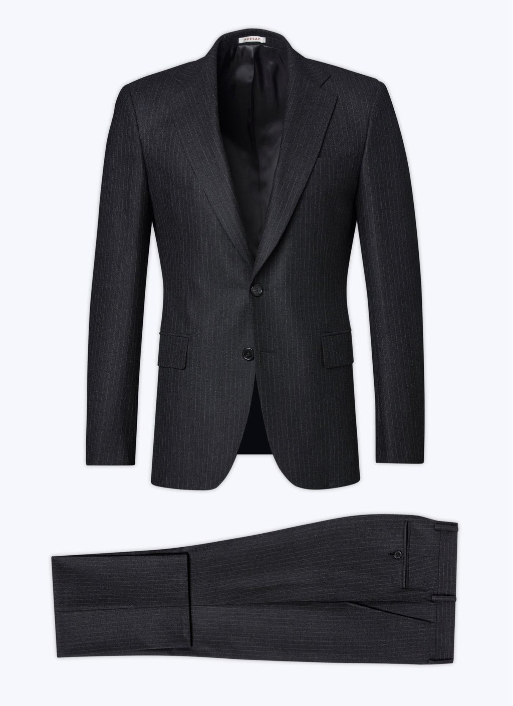 Fursac - 2-Piece Wool Flannel Striped Suit - Anthracite - Men
