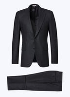 Fursac - 2-Piece Wool Flannel Striped Suit - Anthracite - Men