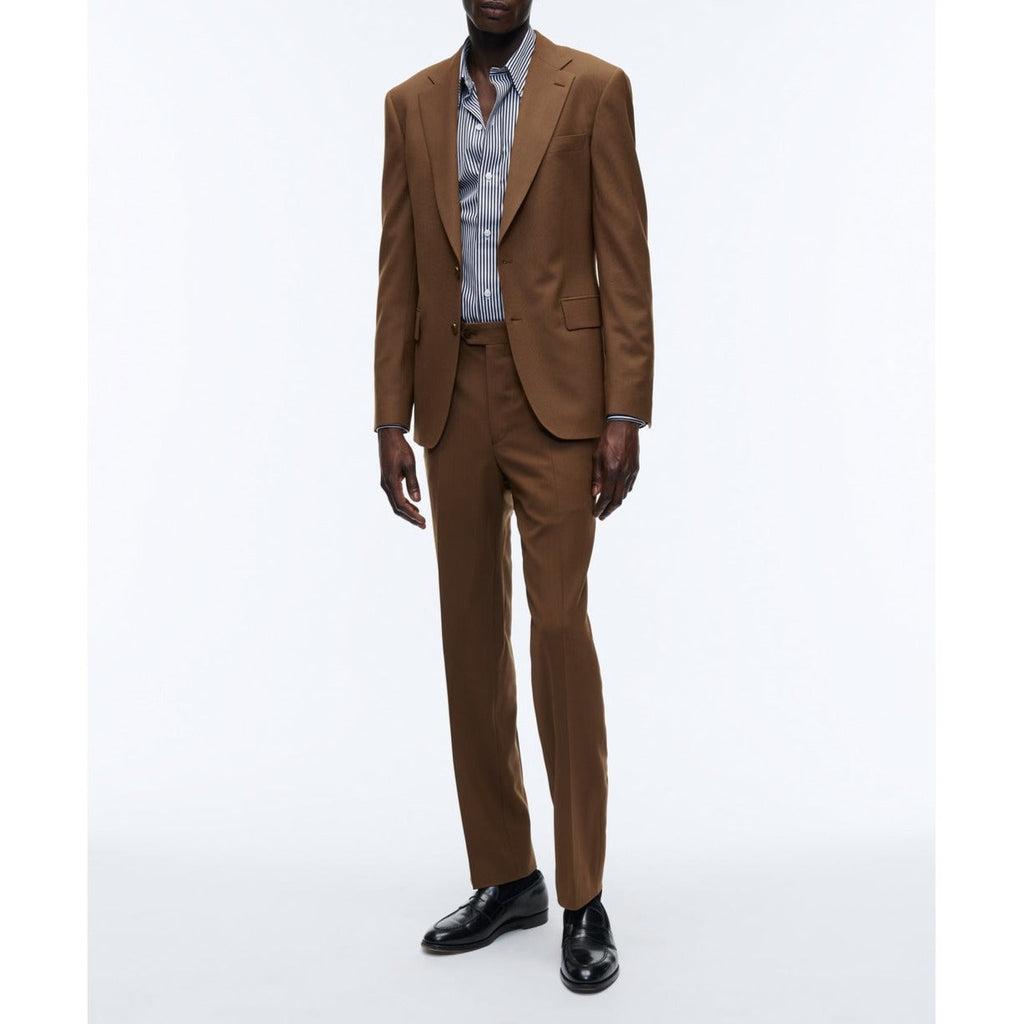 Fursac - Costume 2 Pièces Toile Unie Caramel - Cognac - Homme