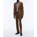 Fursac - Costume 2 Pièces Toile Unie Caramel - Cognac - Homme