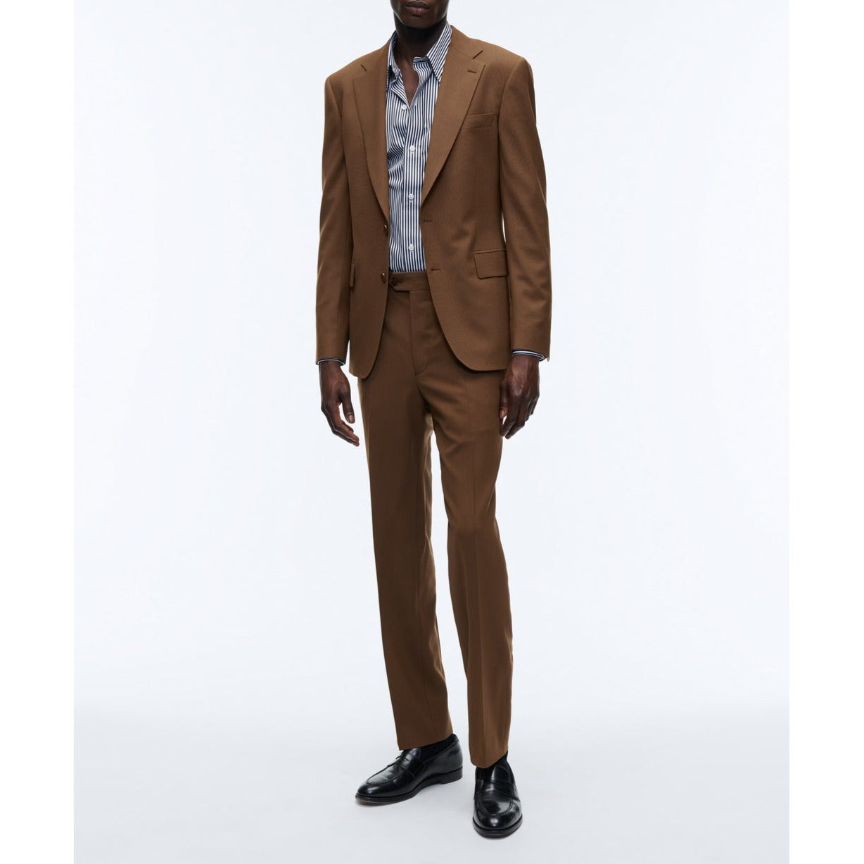 Fursac - Costume 2 Pièces Toile Unie Caramel - Cognac - Homme