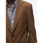 Fursac - Costume 2 Pièces Toile Unie Caramel - Cognac - Homme