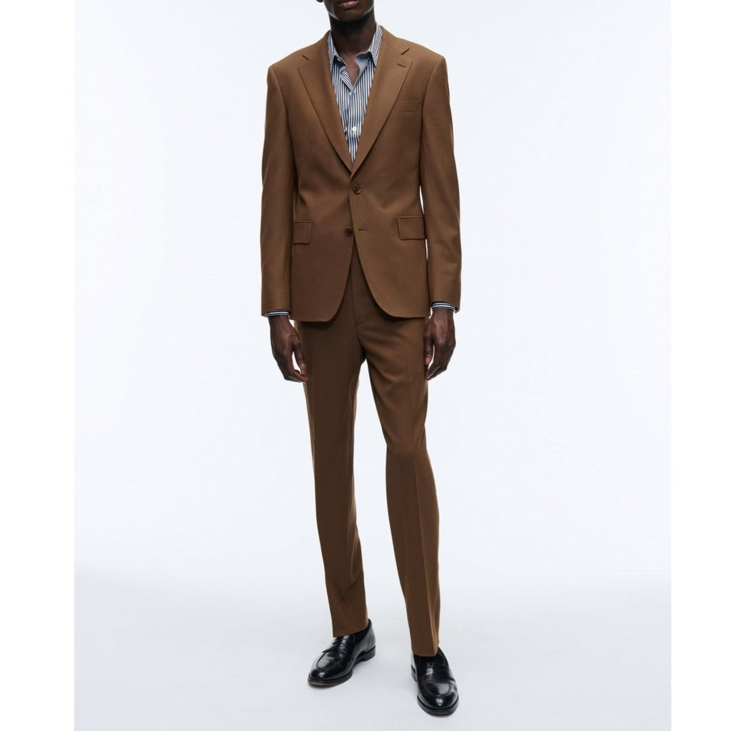 Fursac - Costume 2 Pièces Toile Unie Caramel - Cognac - Homme