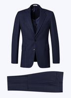 Fursac - Costume 2 Pièces Toile Marine Avec Grands Carreaux Tissés - Carbone - Homme