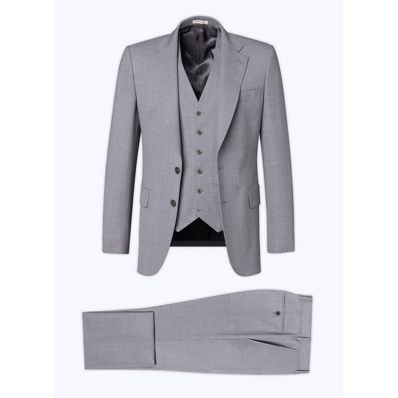 Traje de 2 piezas Fresco Wool Canvas - Gris medio - Hombre