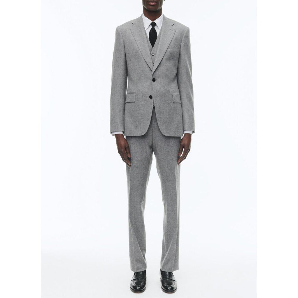 Fursac - Fitted 2-Piece Suit In Wool Flannel - Mid Grey