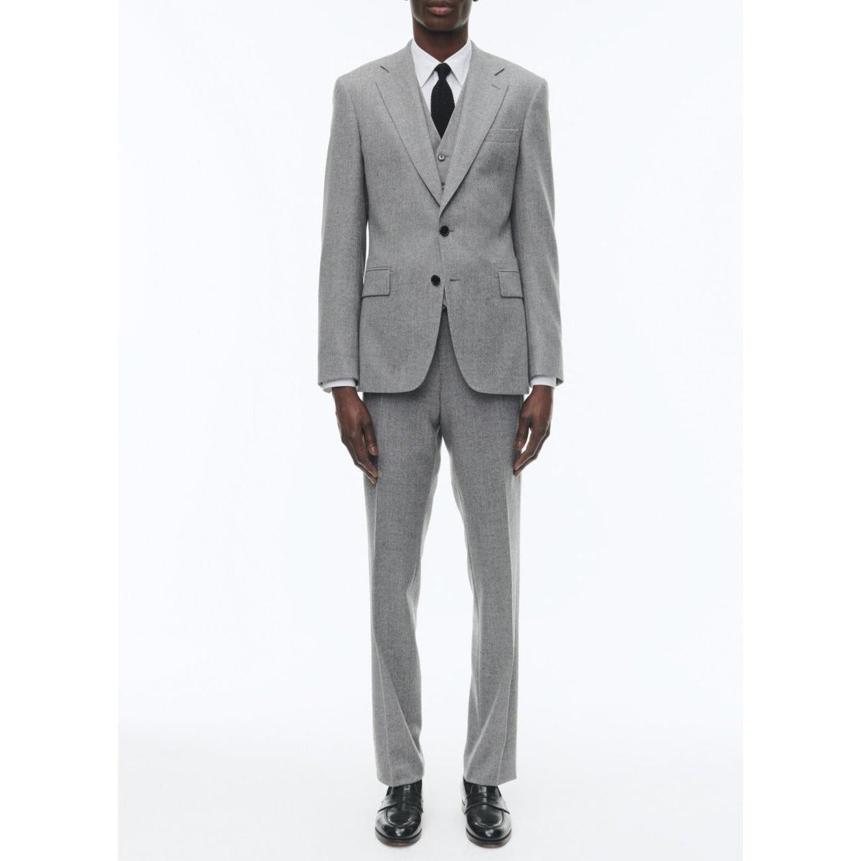 Fursac - Fitted 2-Piece Suit In Wool Flannel - Mid Grey