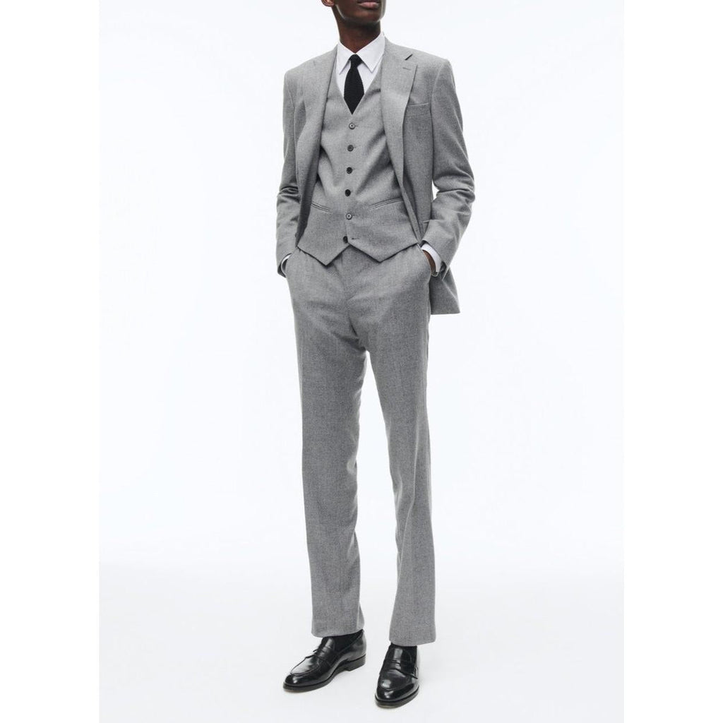 Fursac - Fitted 2-Piece Suit In Wool Flannel - Mid Grey