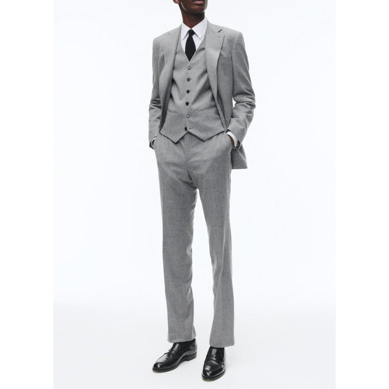 Fursac - Fitted 2-Piece Suit In Wool Flannel - Mid Grey