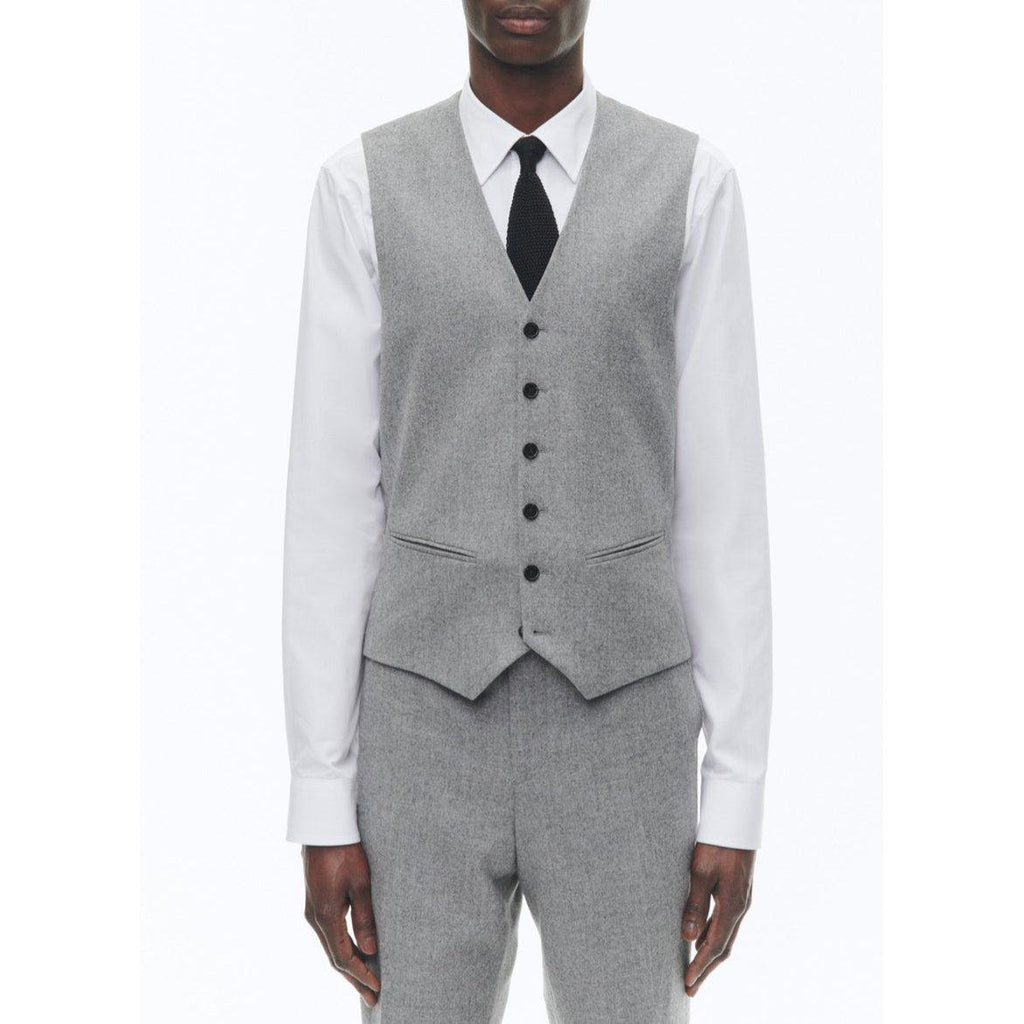 Fursac - Fitted 2-Piece Suit In Wool Flannel - Mid Grey