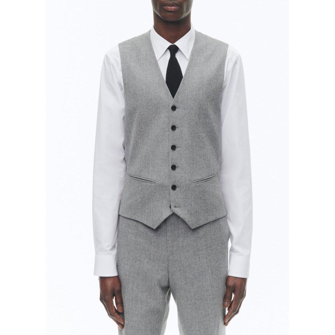 Fursac - Fitted 2-Piece Suit In Wool Flannel - Mid Grey