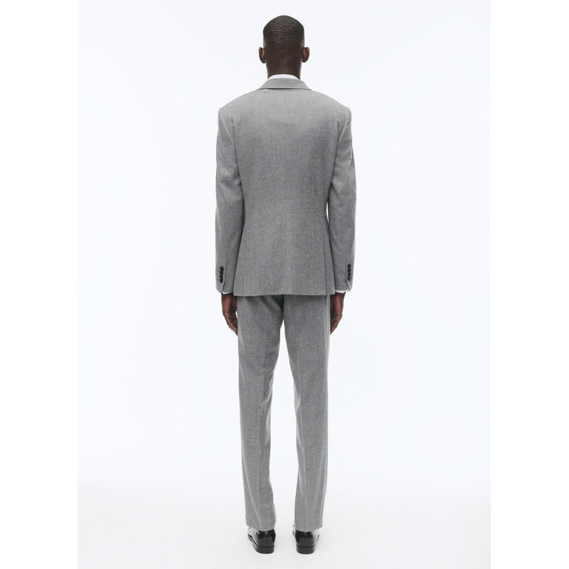 Traje entallado de franela de lana de 2 piezas - Gris medio