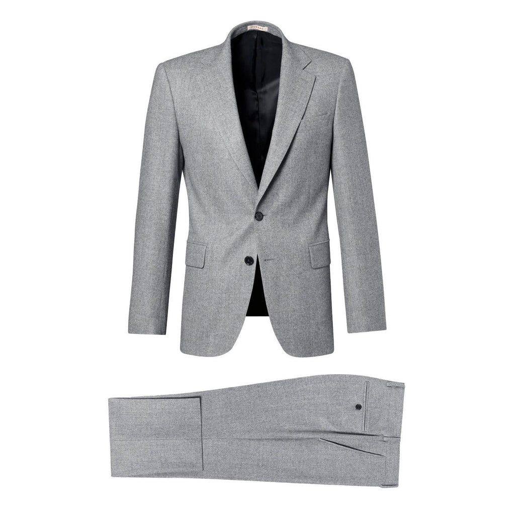 Fursac - Fitted 2-Piece Suit In Wool Flannel - Mid Grey