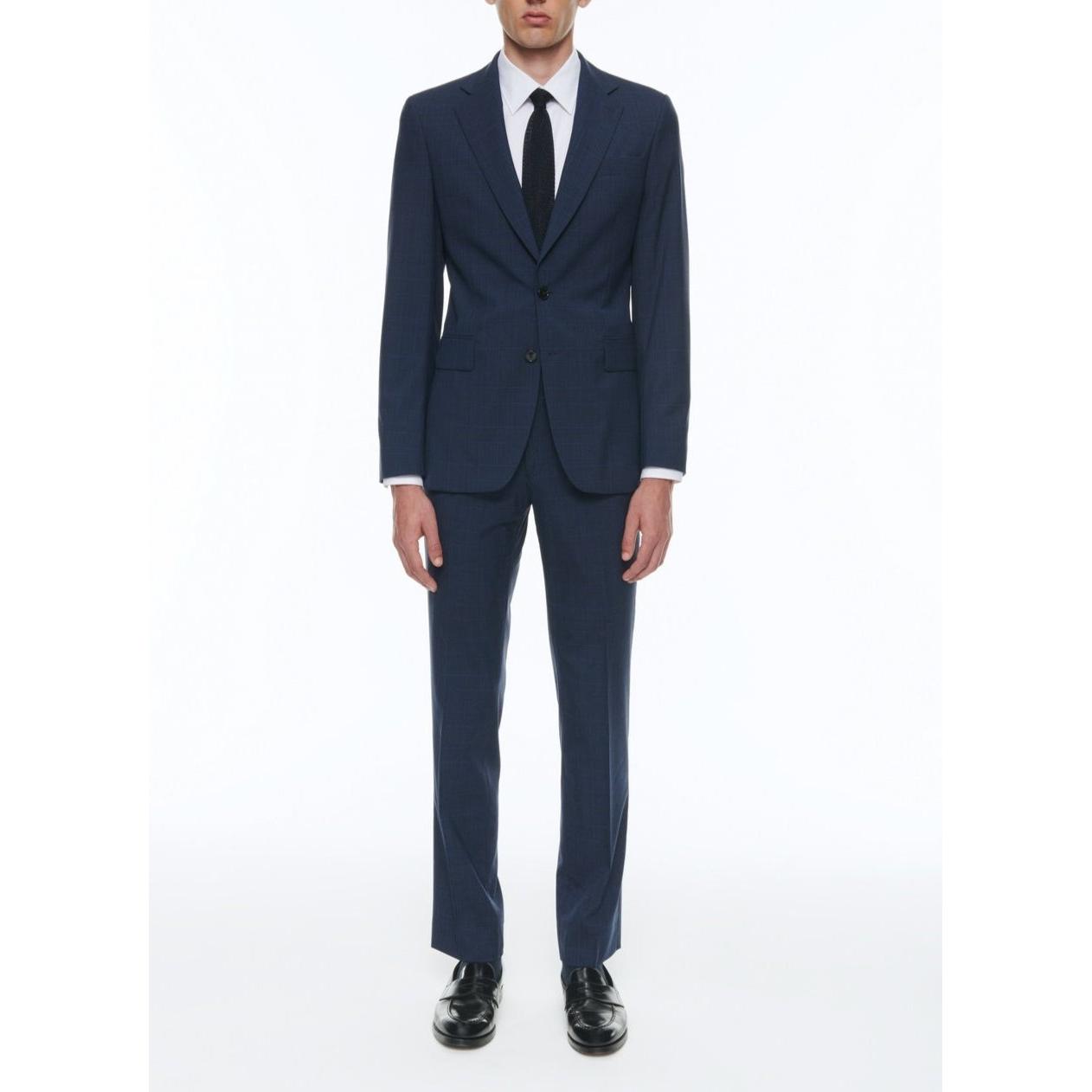 2-Piece Fitted Virgin Wool Suit - Petrol