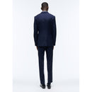 Fursac - Navy Blue Herringbone Wool Suit - Navy Blue