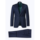 Fursac - Navy Blue Herringbone Wool Suit - Navy Blue