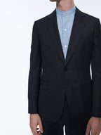 Fursac - Navy Blue Wool Canvas Suit