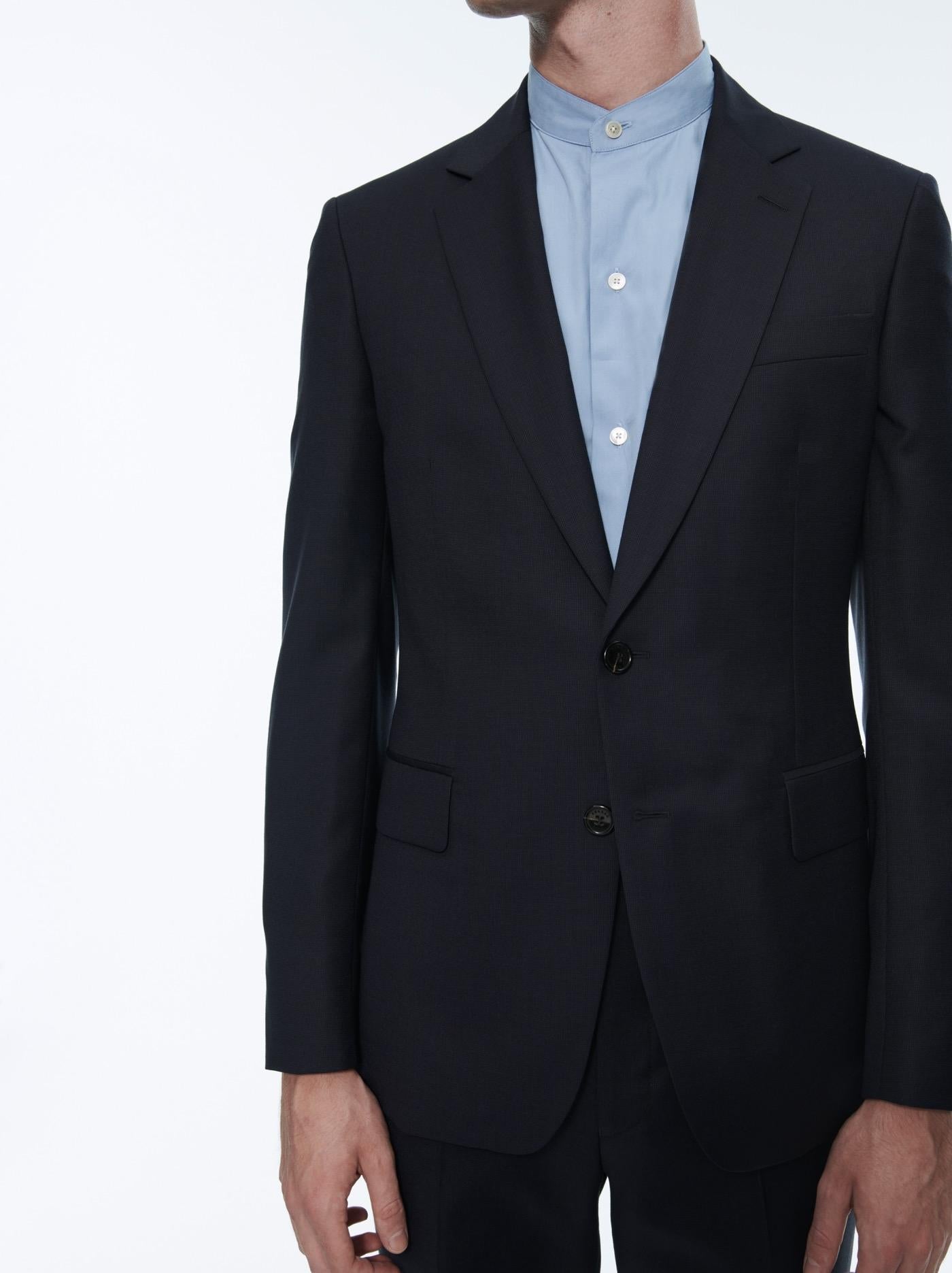 Fursac - Navy Blue Wool Canvas Suit