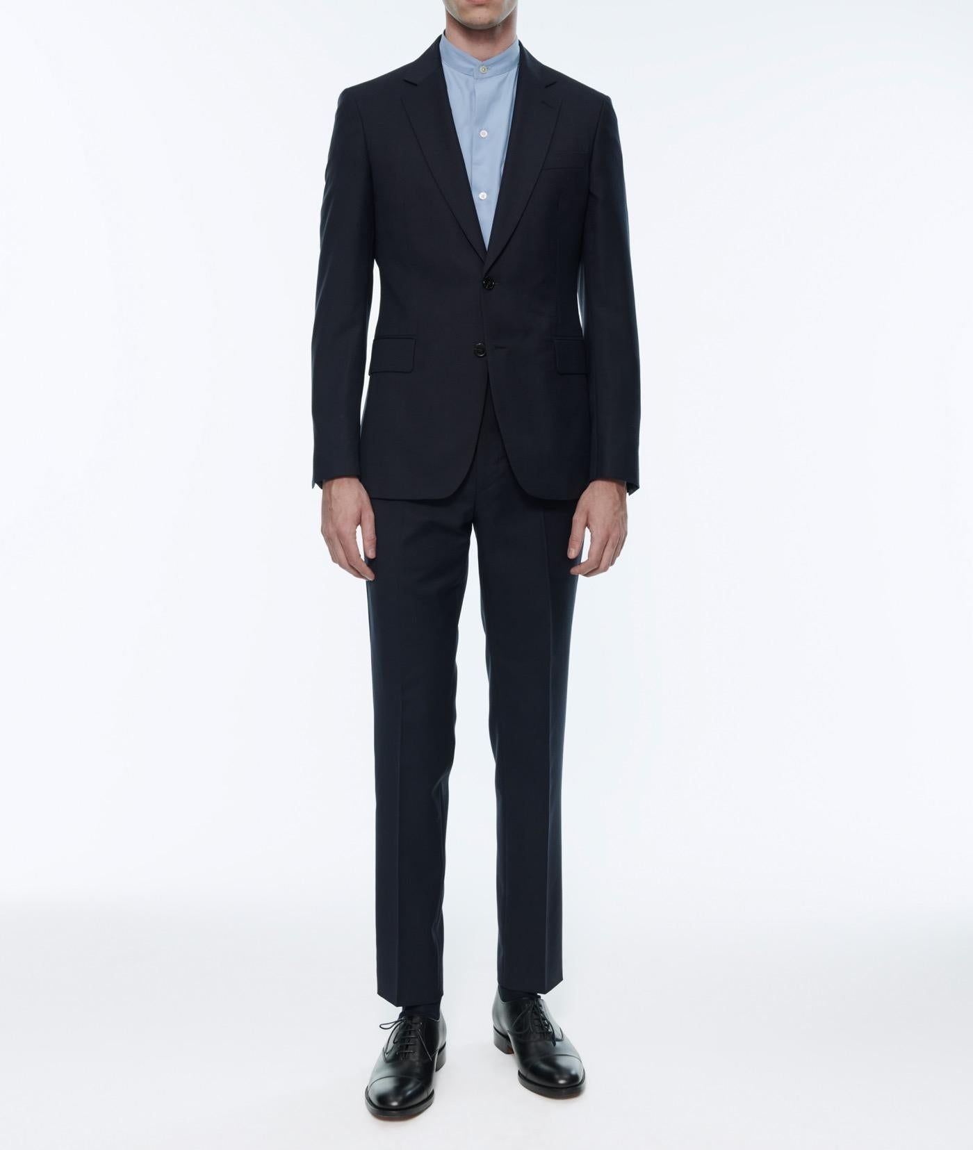 Fursac - Navy Blue Wool Canvas Suit