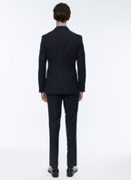 Fursac - Navy Blue Wool Canvas Suit