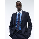 Fursac - Navy Blue Stripe Wool Flannel Suit - Navy Blue - Craie Stripes