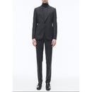 2-Piece Prince of Wales Wool Canvas Suit - Anthracite - Men