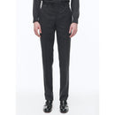2-Piece Prince of Wales Wool Canvas Suit - Anthracite - Men