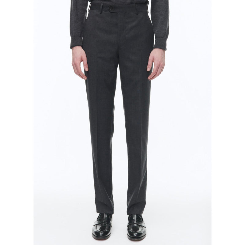 2-Piece Prince of Wales Wool Canvas Suit - Anthracite - Men