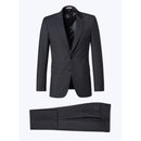 2-Piece Prince of Wales Wool Canvas Suit - Anthracite - Men
