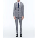 Traje 2 piezas de lona gris medio - Pluma