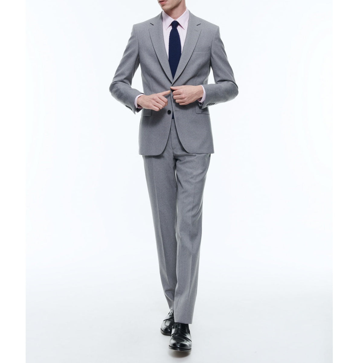Medium Gray Canvas 2 Piece Suit - Feather