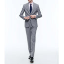 Traje 2 piezas de lona gris medio - Pluma
