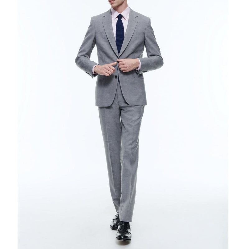 Traje 2 piezas de lona gris medio - Pluma
