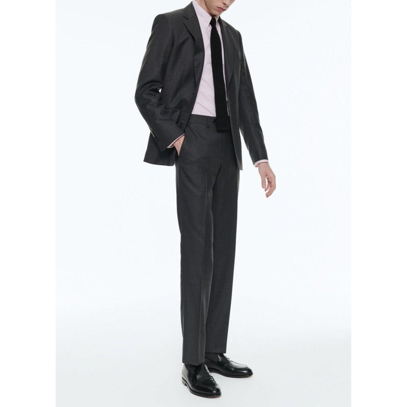 Costume 2 Pièces En Laine Fil-À-Fil - Gris Moyen