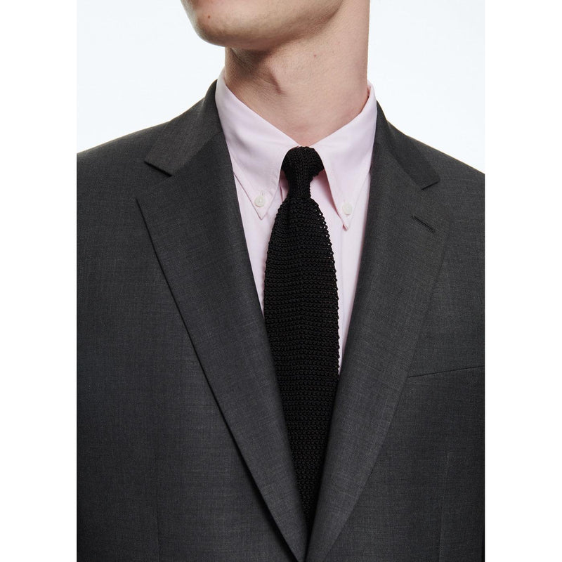 Costume 2 Pièces En Laine Fil-À-Fil - Gris Moyen