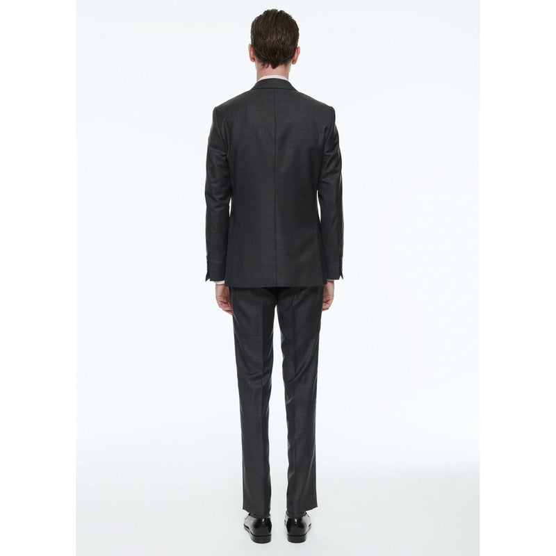 Costume 2 Pièces En Laine Fil-À-Fil - Gris Moyen