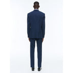 Fursac - Costume En Toile De Laine Prince De Galles - Bleu