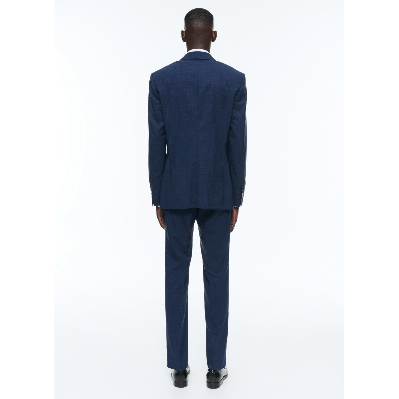 Fursac - Costume En Toile De Laine Prince De Galles - Bleu