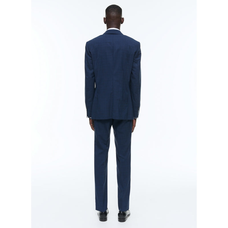 Costume En Toile De Laine Prince De Galles - Bleu