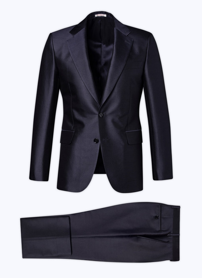 Fursac - Costume 2 Pièces En Soie - Marine - Homme
