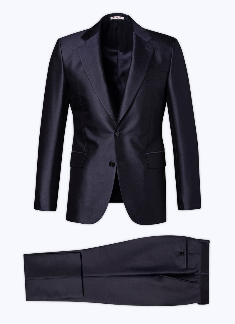Fursac - Traje de seda de 2 piezas - Azul marino - Hombre