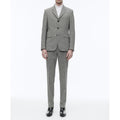 Fursac - Traje Ajustado de 3 Botones - Gris - Cuadros Vichy