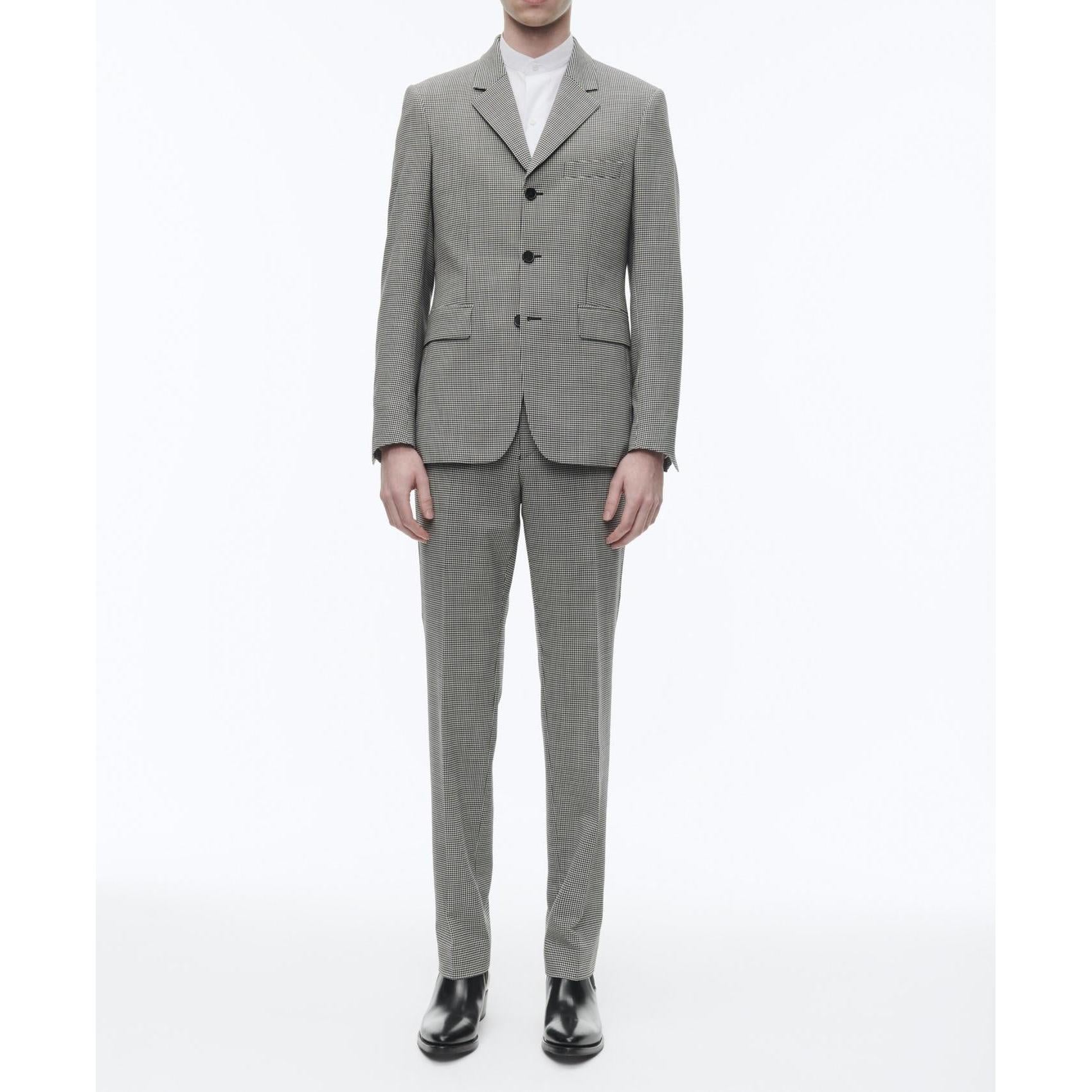 Fursac - Traje Ajustado de 3 Botones - Gris - Cuadros Vichy