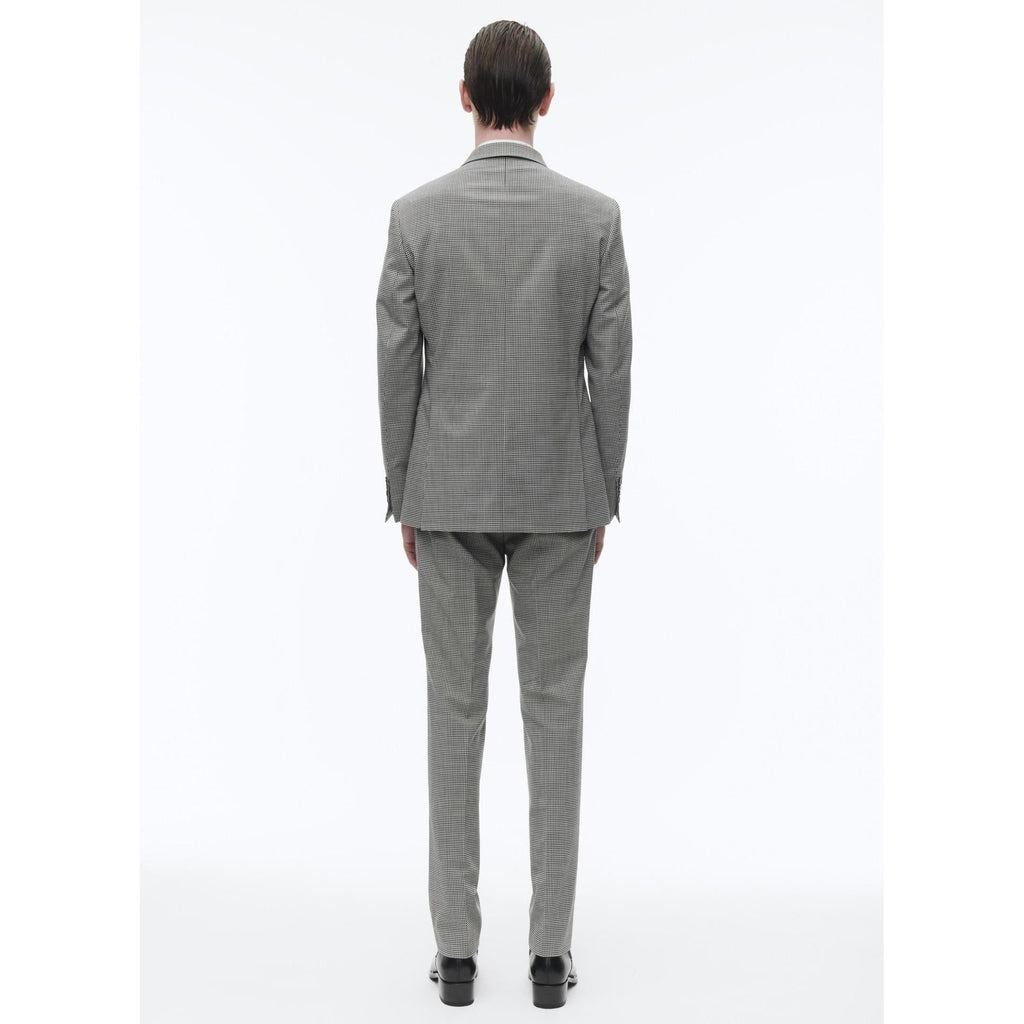 Fursac - Traje Ajustado de 3 Botones - Gris - Cuadros Vichy