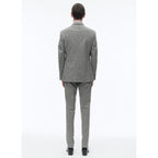 Fursac - Traje Ajustado de 3 Botones - Gris - Cuadros Vichy
