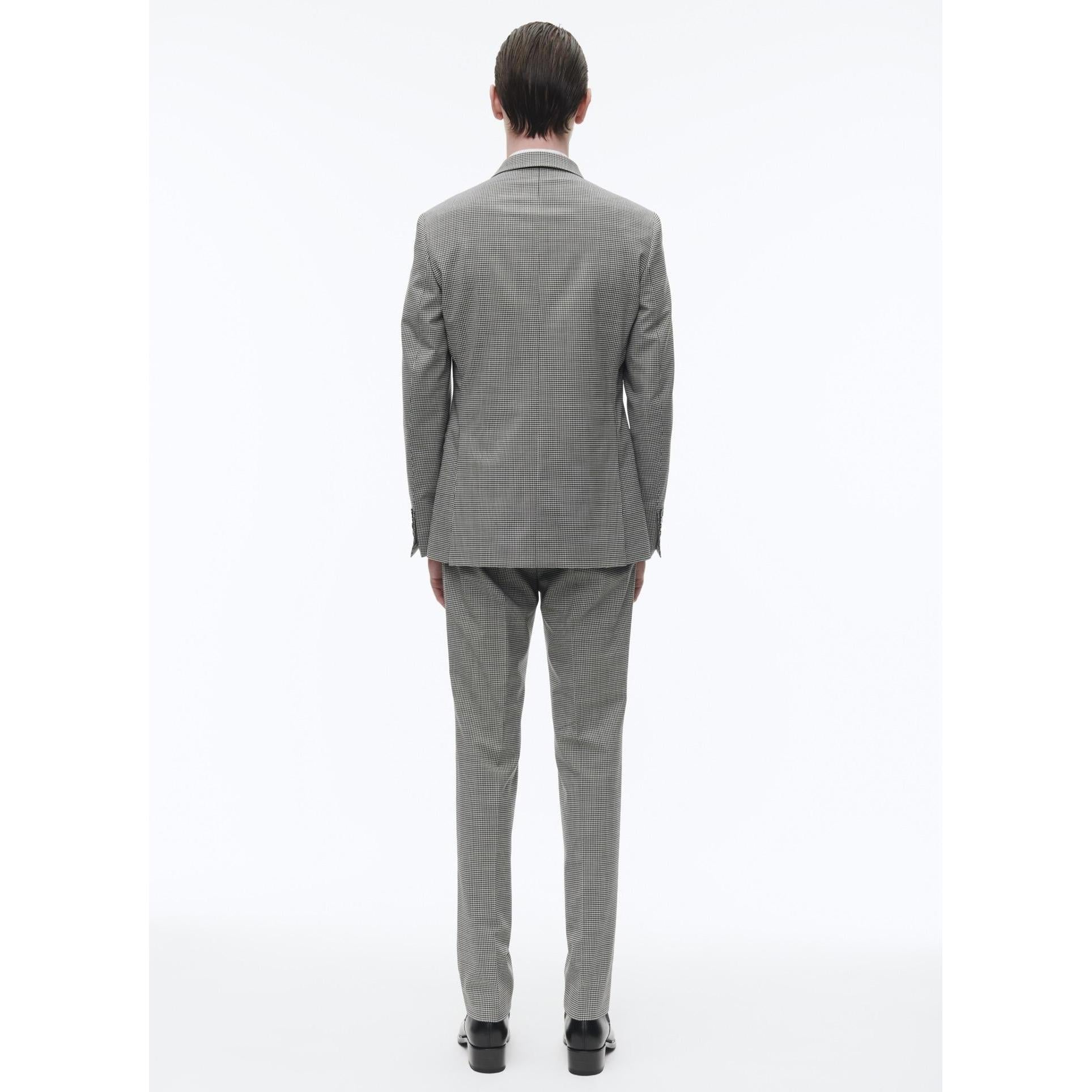 Fursac - Traje Ajustado de 3 Botones - Gris - Cuadros Vichy